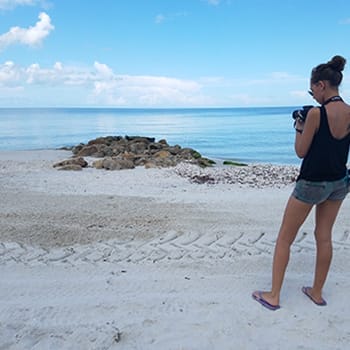 Naples North Gulfshore Access Beach trying to take photos of manatee