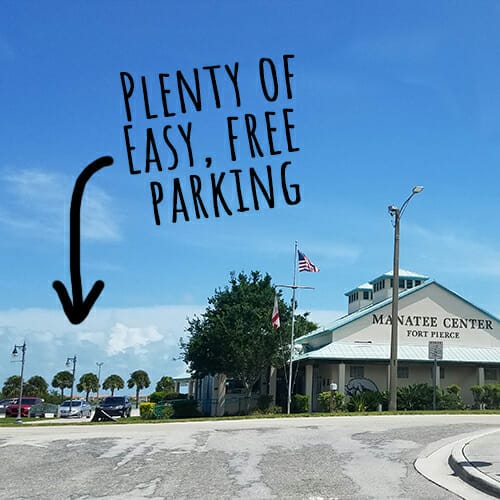 Manatee Center in Fort Pierce easy free parking