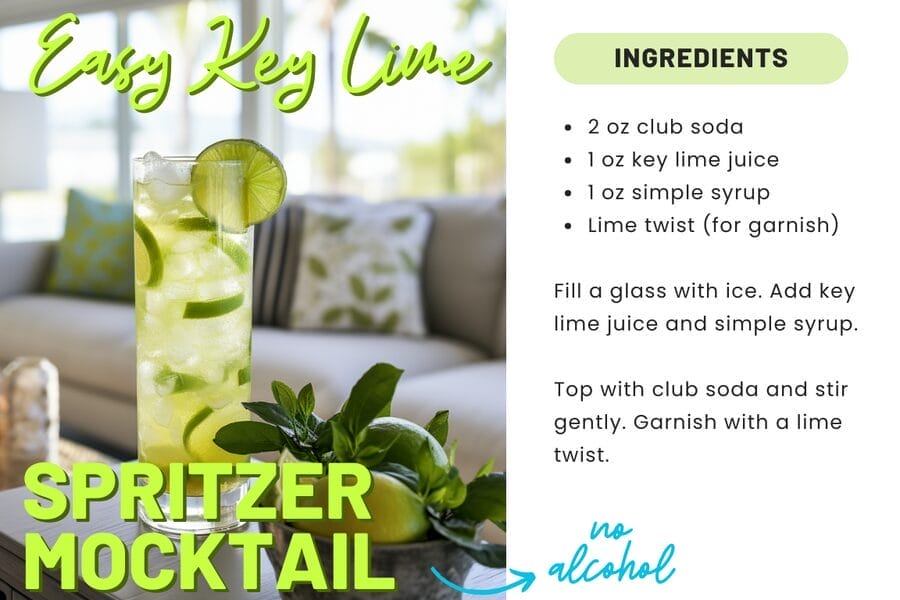 Key Lime Spritzer mocktail recipe card