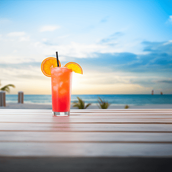 favorite Florida drinks on an ocean bar