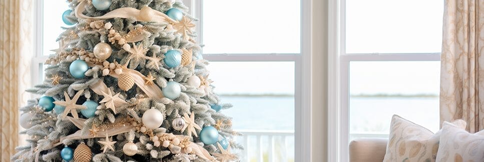 beachy Christmas Tree decorating theme