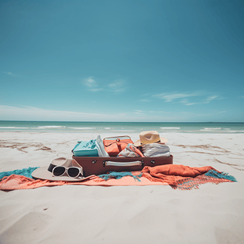 pack list for Florida suitcase on a beach image