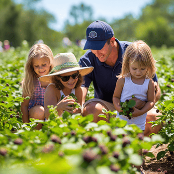 Florida blackberry season at u pick farms in May and June