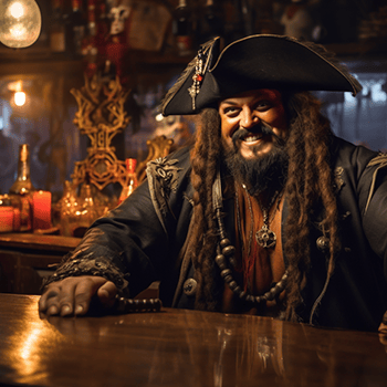 pirate in a tavern in Florida