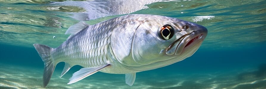 tarpon in shallows popular for florida keys fly fishing adventures