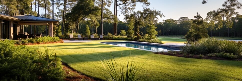 Florida native grasses in backyard landscaping