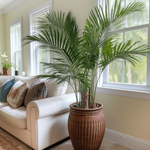 Areca palm is a good type of Florida palm plant that grows indoors