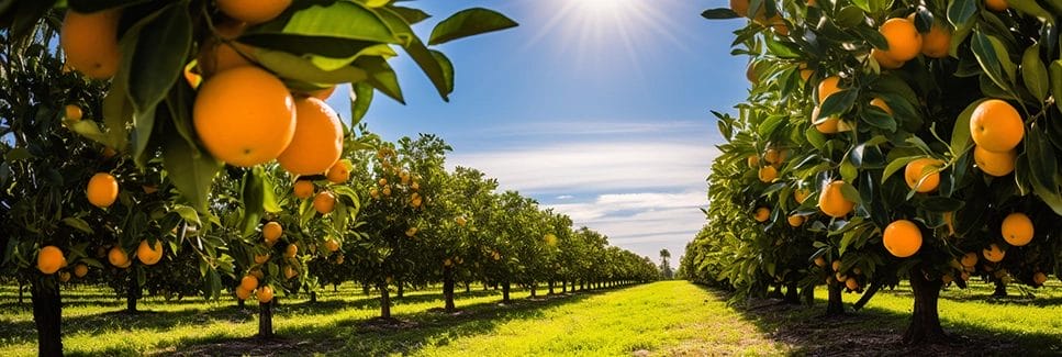 Orange season in Florida grove