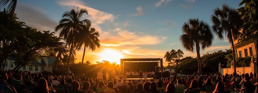 Film festival in Florida outdoors at sunset