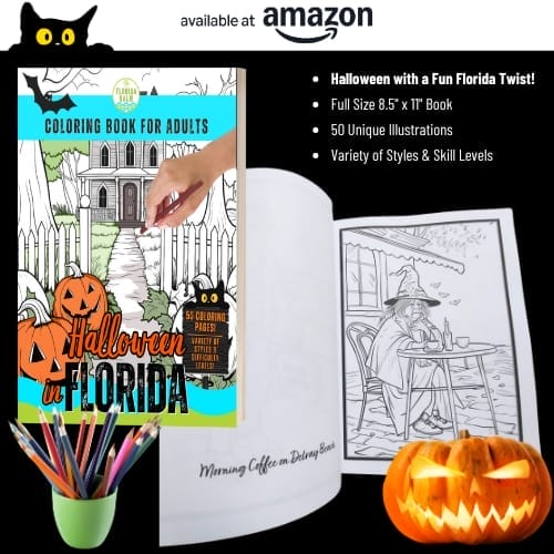 Halloween in Florida Coloring Book for Adults by Florida Balm Florida