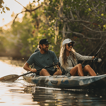 Tandem fishing kayak for the ocean and mangroves