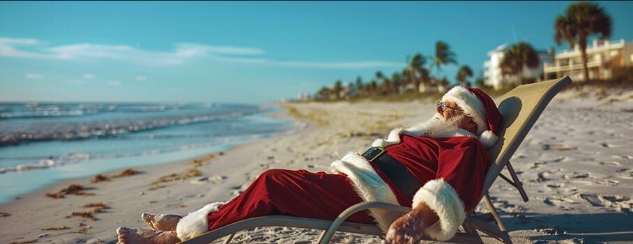 Santa on Christmas vacation in Florida